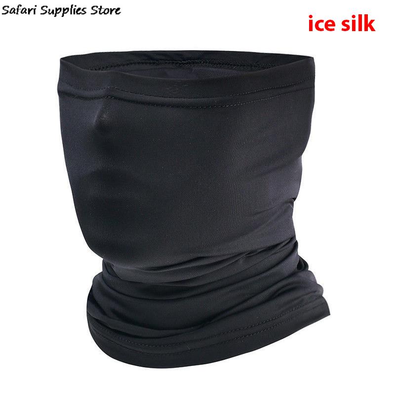 

Летняя велосипедная маска-балаклава для лица из ледяного шелка, шарф-бандана, повязка на голову, шарф от ультрафиолета, повязка на голову, шарф, аксессуары для рыбалки и походов чёрный