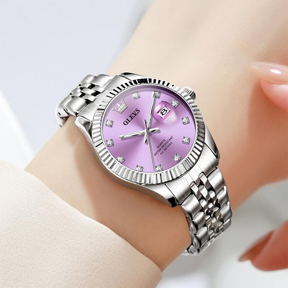 Beautiful Women's Watches Silver Stainless Steel Fashion Quartz Watch for Lady Minimalist Date Luminous Hands Wristwatch
