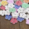100 st Härliga Träknappar DIY Sömnad Scrapbooking Blomma Prickar Blandade 20 X 2mm
