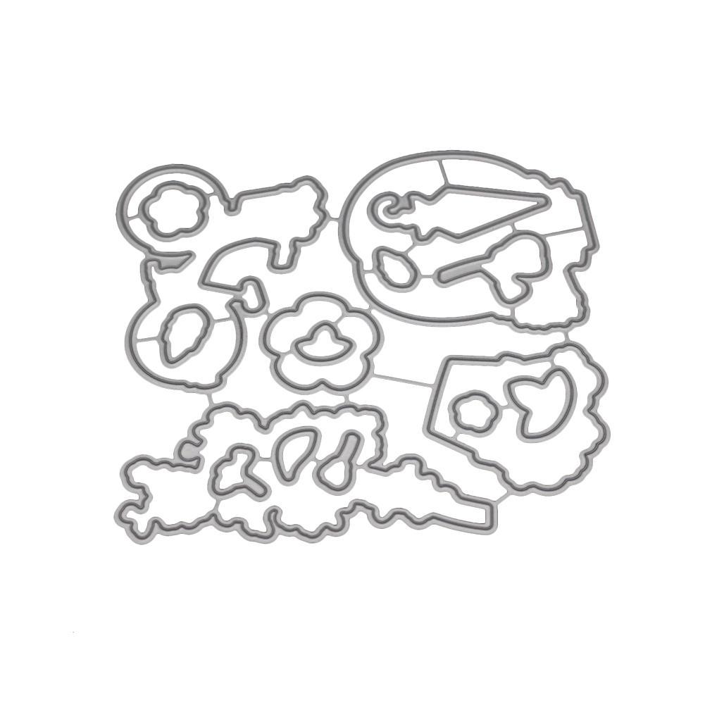 Little Girl Flower Bicycle Frame Metal Silvery Stencil Embossing Cutting Dies For Diy Scrapbooking Paper Album Cards Making