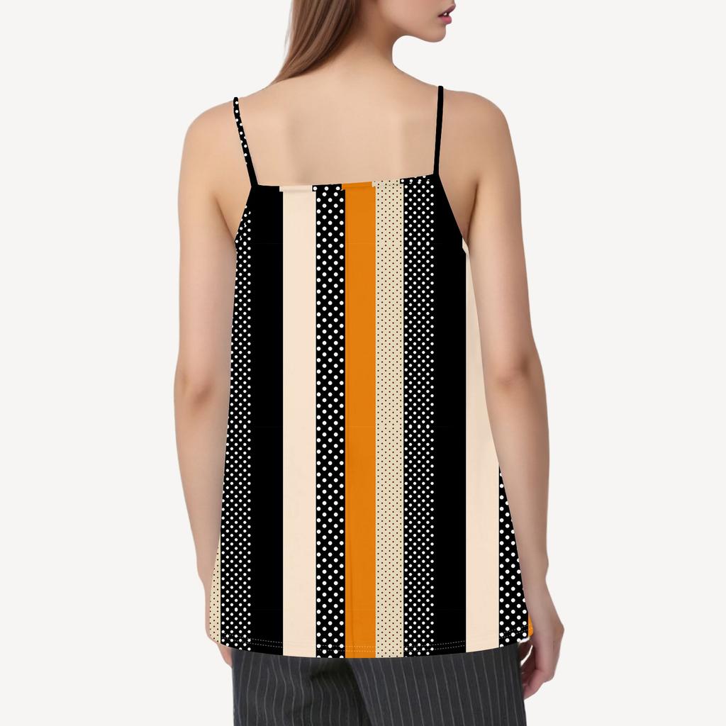 Damen Top Ärmelloses Strandtop mit Spitze am Ausschnitt und V-Ausschnitt Druckträger