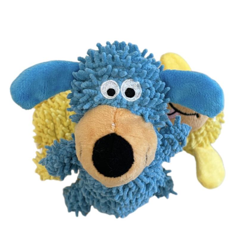 Dog Plush Toys Chewers Cartoon  Pet Chew Games Pet Supplies Soft Doll for Small Medium Large Pet Cute Sounding Plush Mop Toy синий