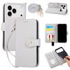 Flip Leather Cover for IPhone 17 Air 16E 16 15 Plus 14 13 12 11 Pro Max 7 8 Mirror Wallet with Card Holder Crossbody Phone Case