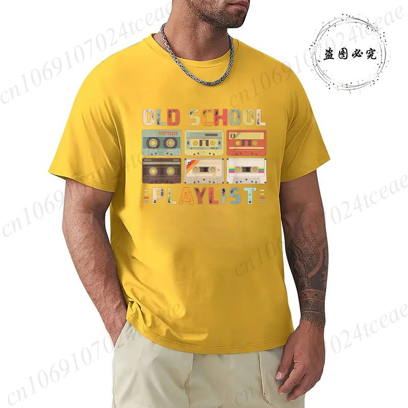Summer Casual Tshirt Cassette Tape Music 80s Retro Old School Playlist T-shirt Fashion Fitness Tops Tshirt Hip Hop Streetwear