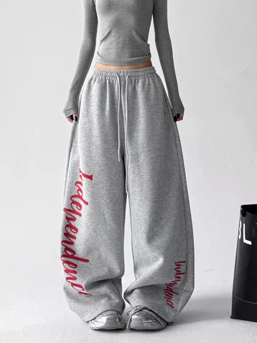 Korean Style Women s Versatile Hiphop Sweatpants for Spring - Slimming Jazz Dance Curved Leg Design S