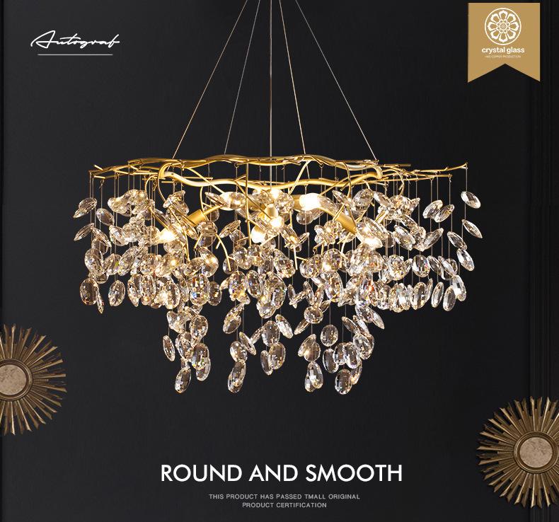 Firefly Branch Crystal Pendant Lamp - Post-modern Luxury Lighting for Living Room, Bedroom, and Dining Room.