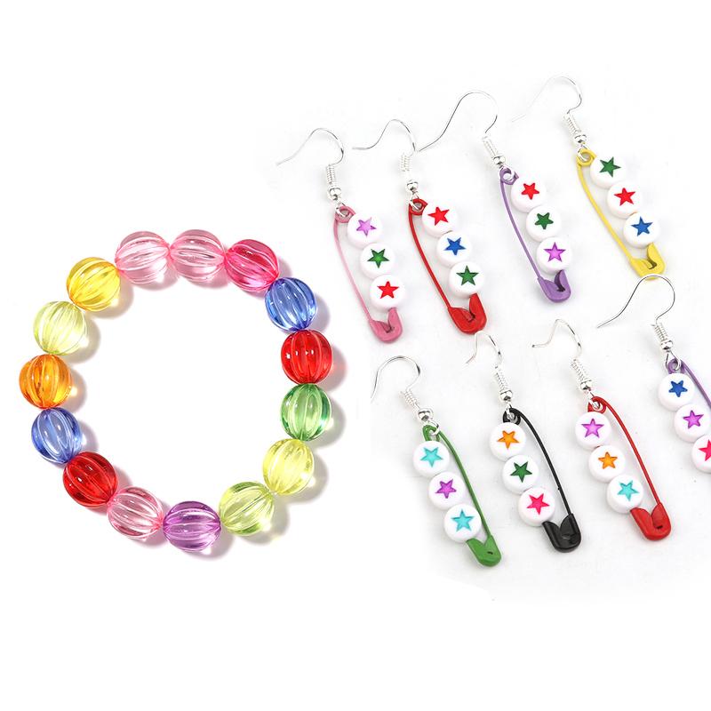 50Pcs/Lot 12mm Transparent Acrylic Pumpkin Beads Supplies For Jewelry Bracelets Earring DIY