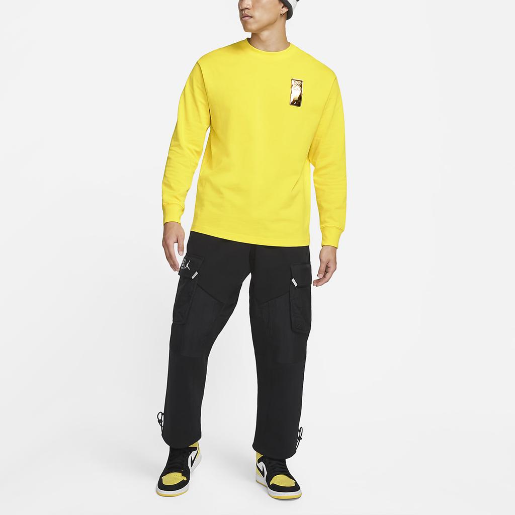 Jordan 23 Engineered Embossed Tag Crew Neck Sweatshirt Men Tops Opti-Yellow CV3012-731