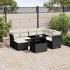 VidaXL Garden Lounge Set 8 Pcs with Cushions Black Wicker 3266756