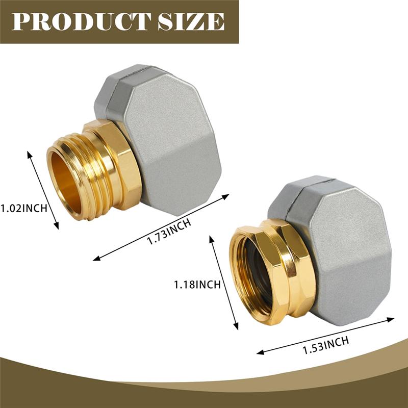 Practical-Garden Hose Repair Kit, 3 Sets Aluminum Alloy Garden Hose End Mender Kit,Fit 5/8In And 3/4In Garden Hose Connector