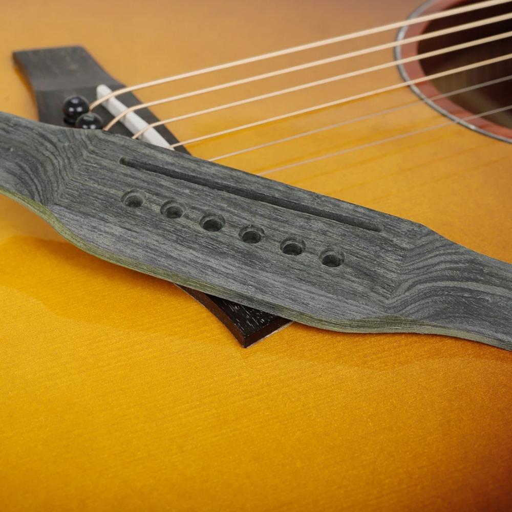 Guitar Saddle Thru Guitar Bridge for Acoustic Guitar Rosewood Folk Guitar Dismounted 6-Hole Bridge Guitar Accessories Parts