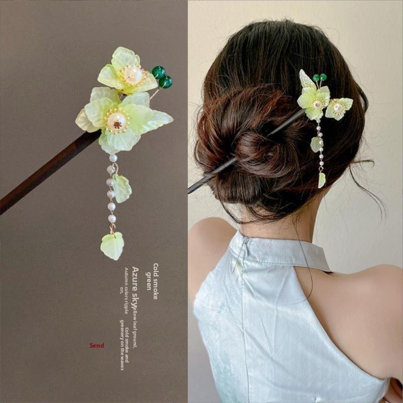 Light Luxury New Chinese Flower Fringed Hairpin, National Style Advanced Sense, Ancient Style Hairpin, Hairpin Headdress