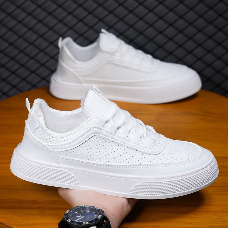 New high-end spring and summer breathable men's shoes platform trend board shoes casual men's non-slip white shoes