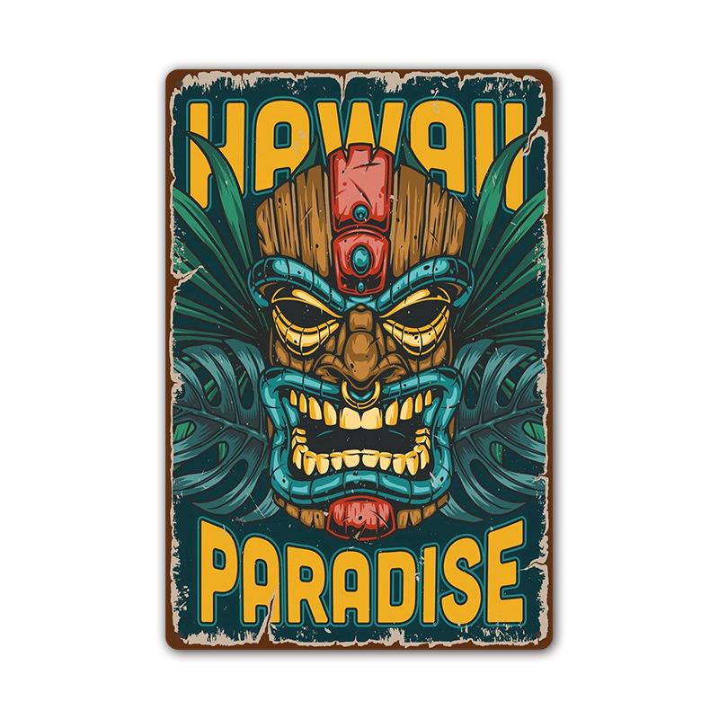 Vintage Tin Art of Summer Beach Scenes: Ideal Wall Murals for American Bar Backdrops and Home Decor