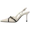 Pu Elegant Buckle Stiletto High Heels 8Cm Women High Heels White 13870410202