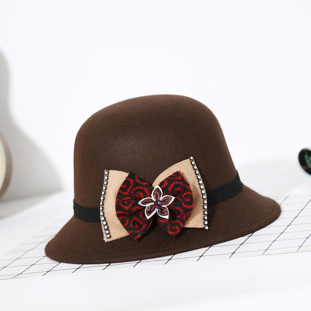Hat In Autumn and Winter, New Diamond Flower Milliner, Fashionable and Elegant Thermal Top Hat, Hot-selling One