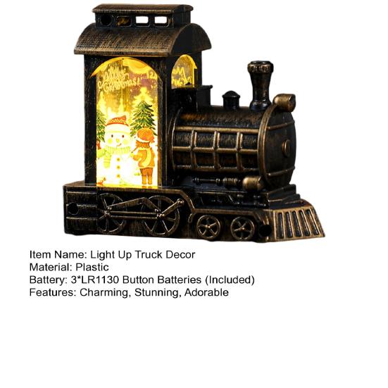 Lighted Vintage Truck Decor Christmas Snow Ball with Swirling Glitter Battery Operated LED Water Car Decoration for Home Holiday Decor