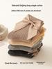 Korean Style Combed Cotton Baby Socks, Spring & Autumn, Bow Knot Design, Loose Cuff, Mid-Calf Length