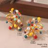 Exquisite Fireworks Modeling Stud Earrings Sparkling Colorful Rhinestone Oil Drop Earring Women Elegant Everyday Party Jewelry