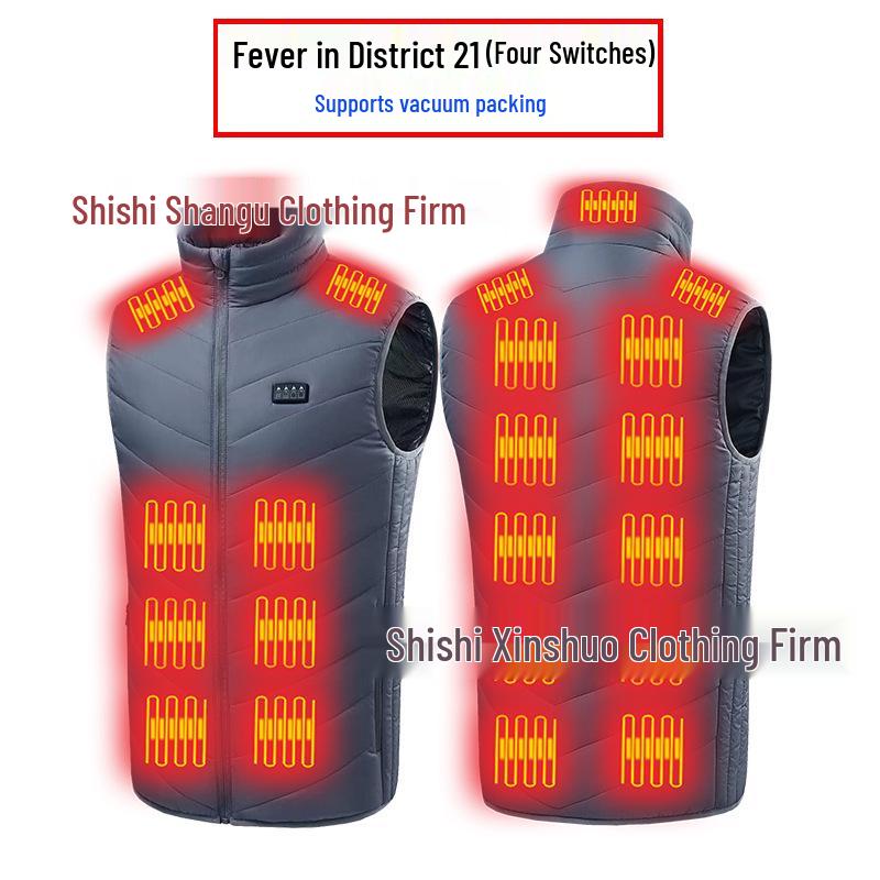 Men's Dual Control USB Heated Vest - 11 Zone, 3 Temperature Settings for Winter