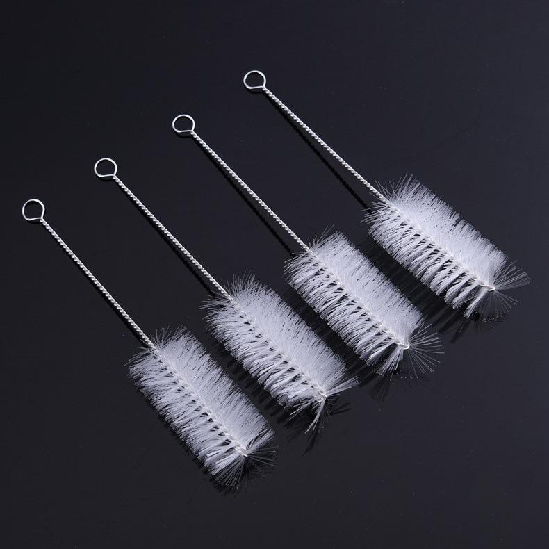 Szczotka ze stali nierdzewnej z długim uchwytem i nylonowym włosiem: Idealne do czyszczenia szklanych pojemników, probówek i butelek na wodę