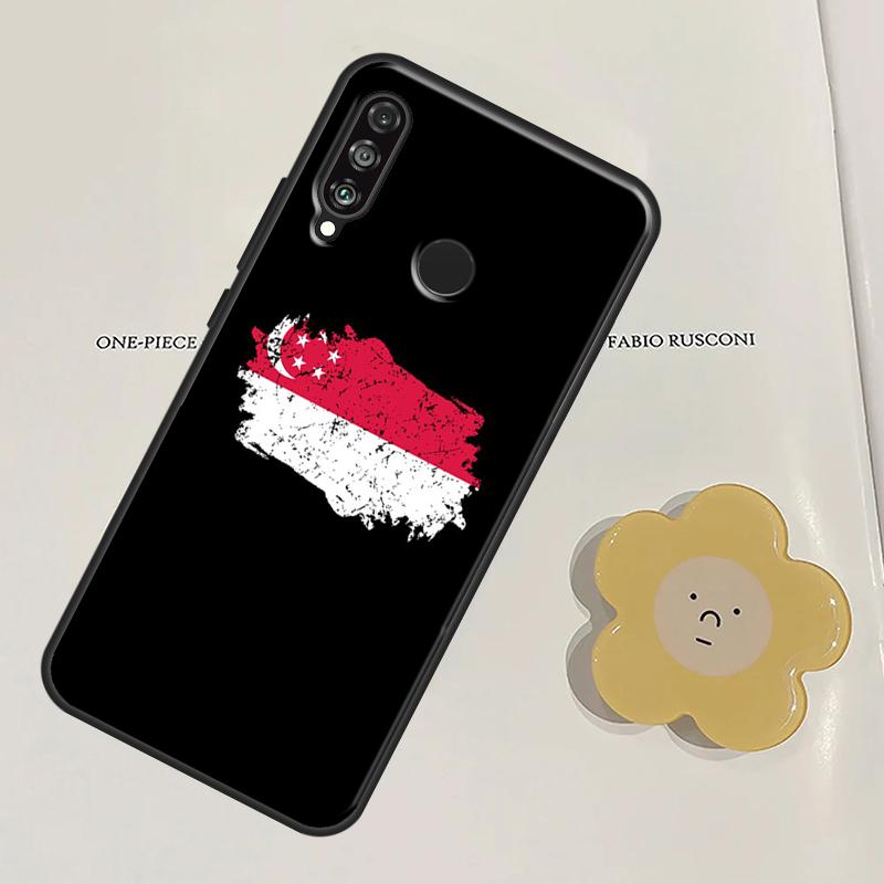 Singapore Flag For Huawei Nova Y60 Y70 Y90 Y61 Y91 3i 7i 8i 11i Nova 11 9 10 SE P20 P40 Lite P30 Pro Case
