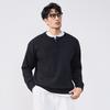 Autumn and Winter Crew Neck Sweater Fake Two Piece Contrasting Color Pullover Casual Men's Top