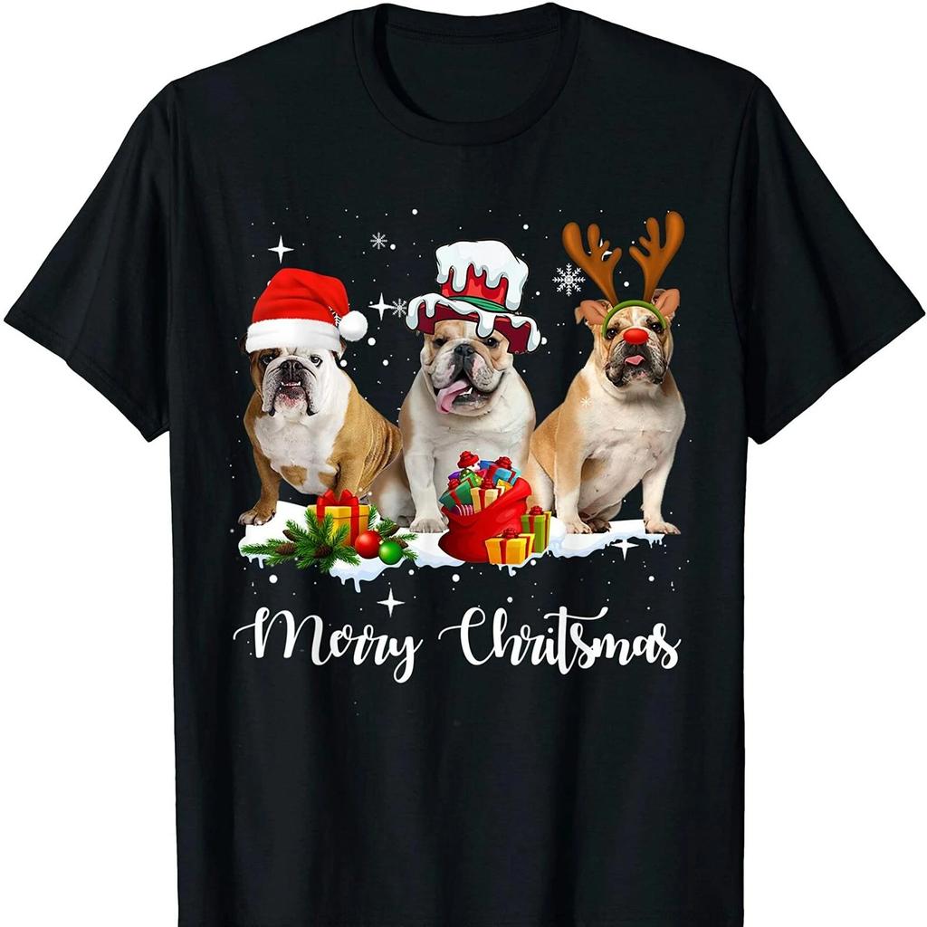 Funny English Bulldog Dog Lovers Christmas Gift T Shirt New 100 Cotton Short Sleeve ONeck Tshirt Casual Mens Top