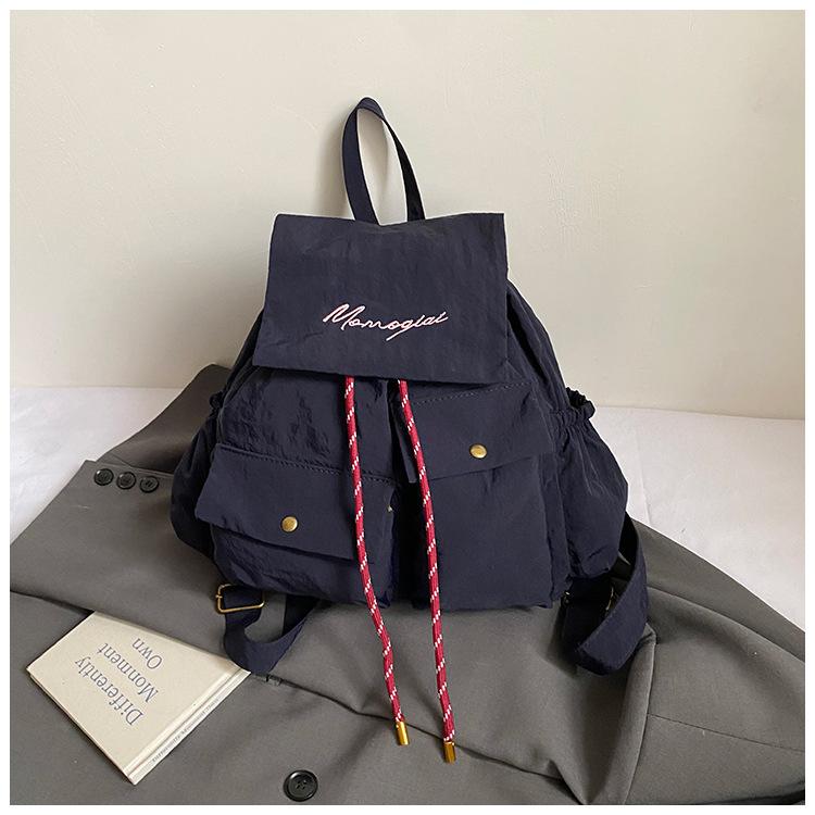 

Casual multi-pocket backpack women s 2025 new large-capacity canvas short-distance travel backpack student school bag