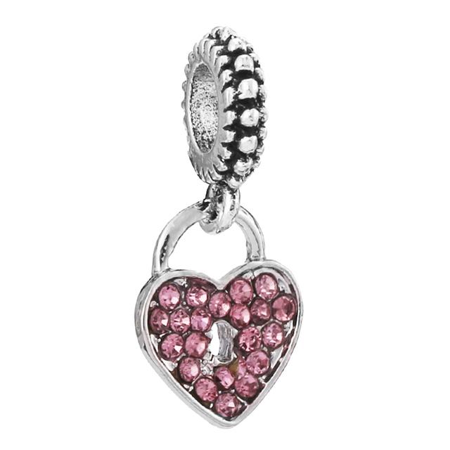 2pcs /Lot 45 Styles Key &Lock Sparkling Beads Charm Pendant Fit Diy Original Bracelets Necklaces For Women Men Jewelry Making