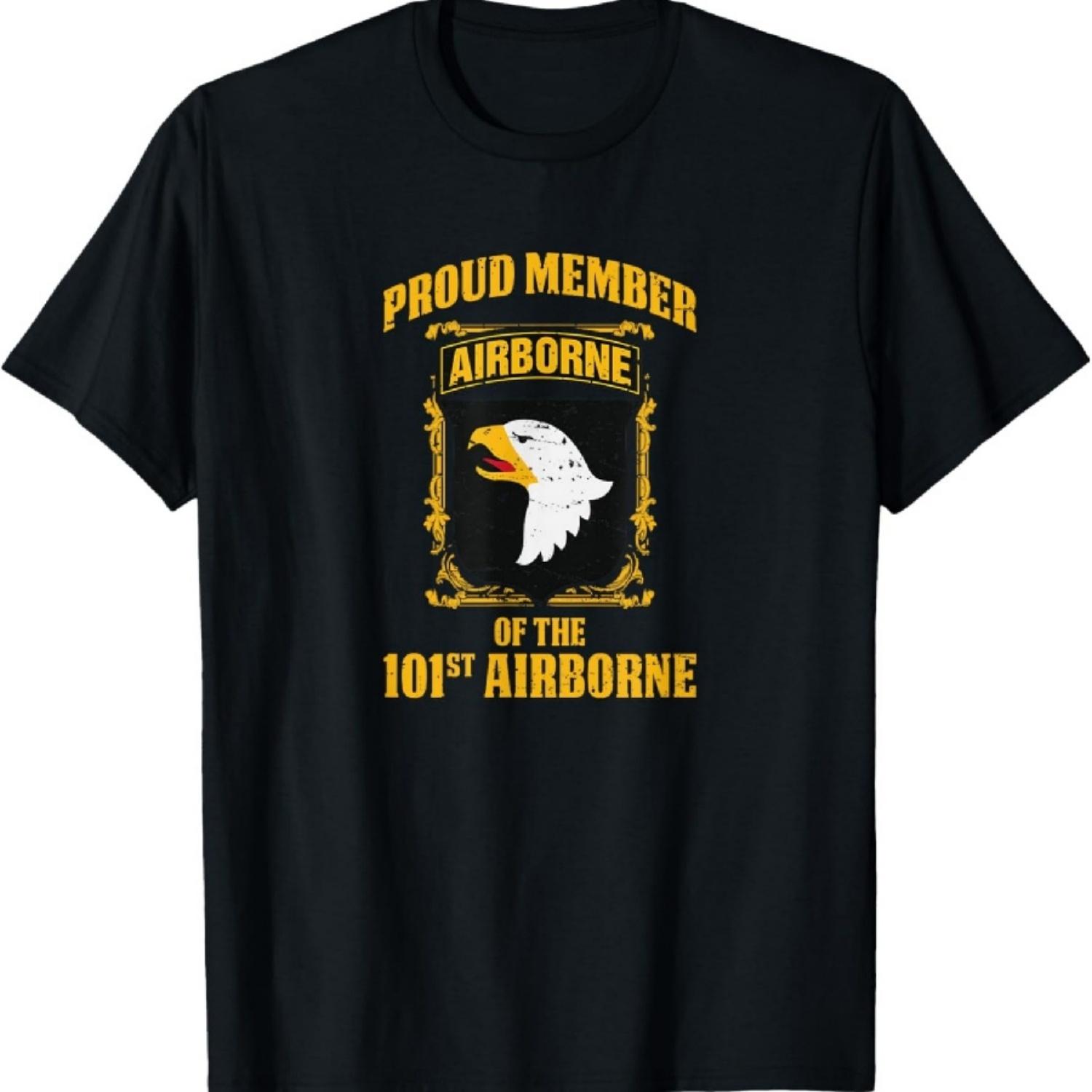 Футболка Airborne для мужчин - Футболка  Гордый член 101-й воздушно-десантной дивизии  S