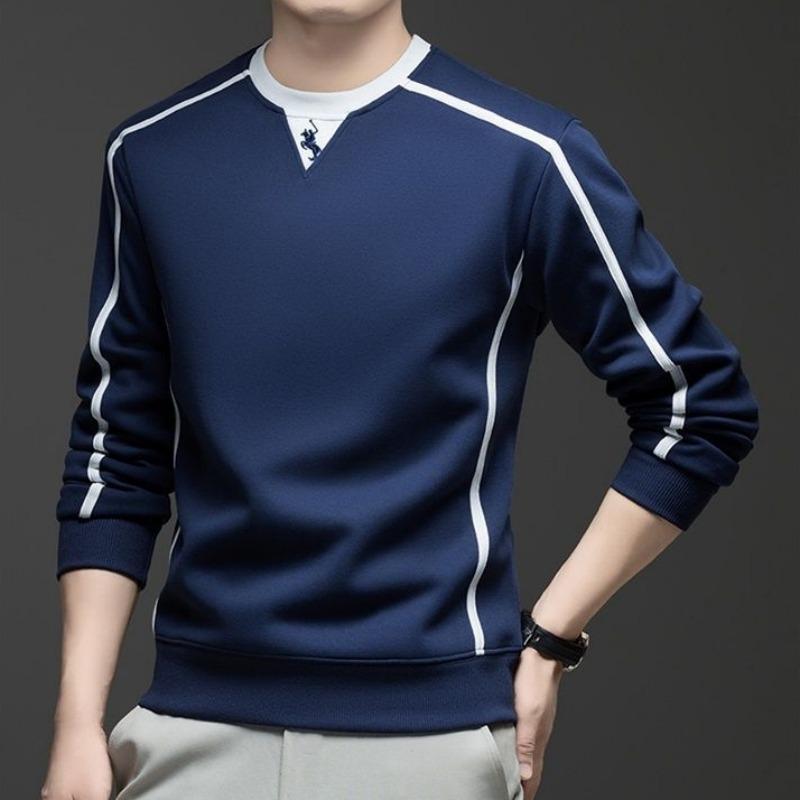 Men s Trendy Striped Color Block Hoodie - Fashionable Autumn/Winter Long Sleeve Top L