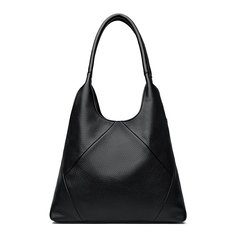 

Top-handle Hobo Bag Leather Women Handbags Female Leisure Shoulder Bags Fashion Purses Vintage Bolsas Large Capacity Tote Bag чёрный