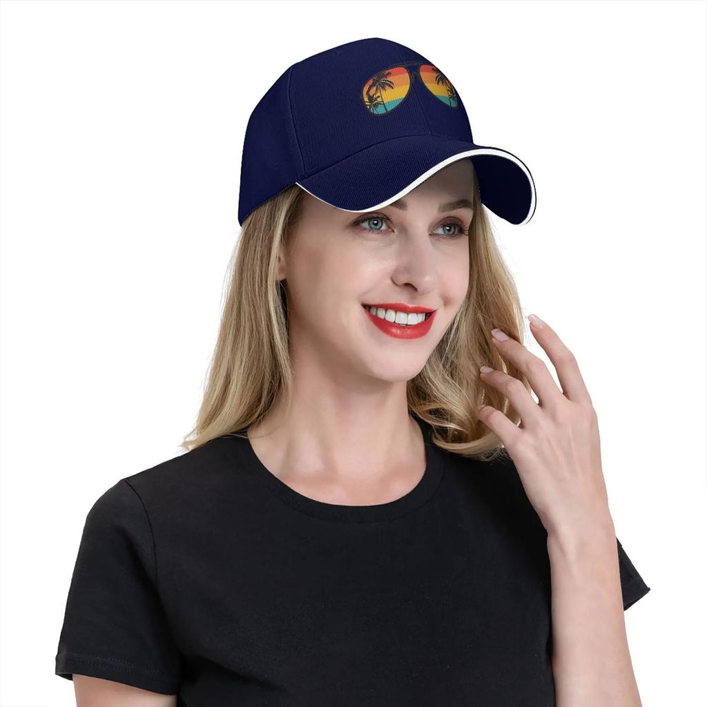 Glasses Beach Cap Fashion Casual Baseball Caps Adjustable Hat Hip Hop Summer Unisex Baseball Hats Customizable Polychromatic