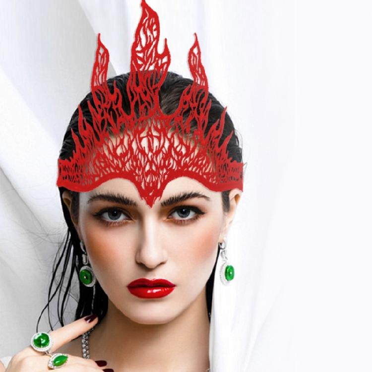 Carnivals Adult Teens Halloween Hairband Cosplay Lace Flame Shape Hair Decors