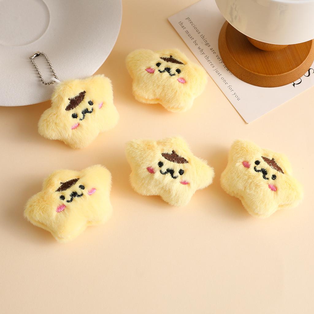 New cute cartoon plush brooch women's five-pointed star pendant star clothing hair accessories shoes and hats accessories