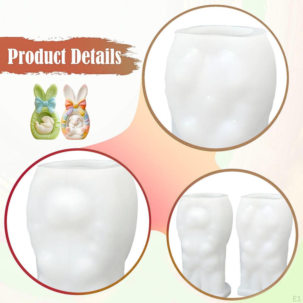 2x Osterkerzen-Modell Seife Mehrzweck Harzgießform Werkzeug Hasenform für