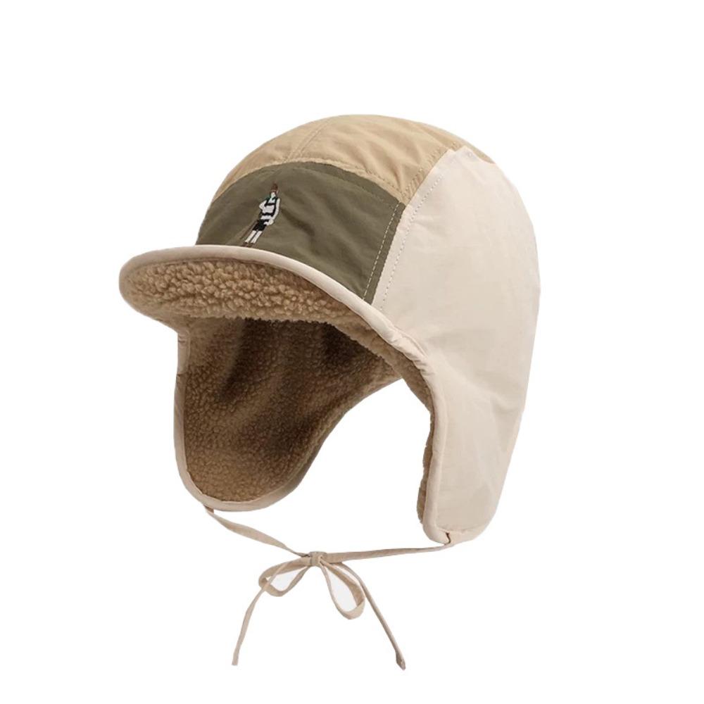 Color Matching Warm Hat Thickned Pilot Cap Fashion Ear Protection Hat  Autumn Winter