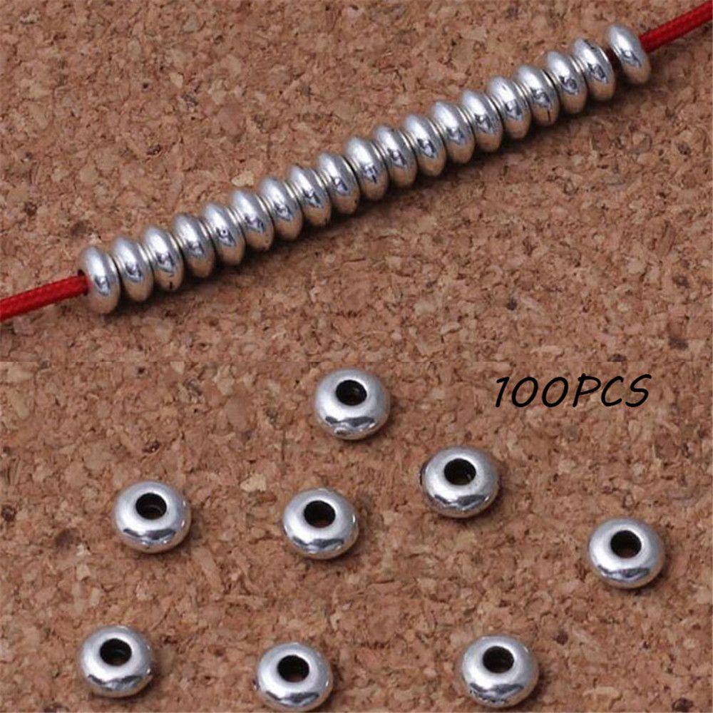 100pcs/set Wholesale Stainless Steel Crafts Spacer Beads Bracelet Components DIY Tool Jewelry Making