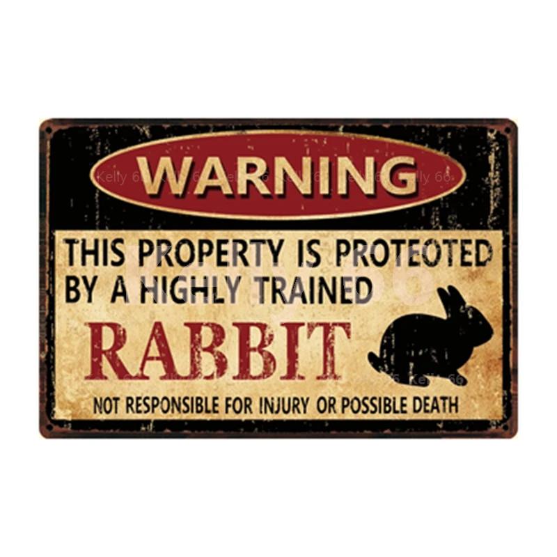 [ Kelly66 ] Warning Koala Rabbit Snake Chickens Elephant Bear Metal Sign Home Decor Bar Wall Art Painting 20*30 CM Size Dy151