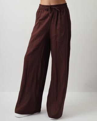 Linen Trousers Of White 4005 38 Chocolate