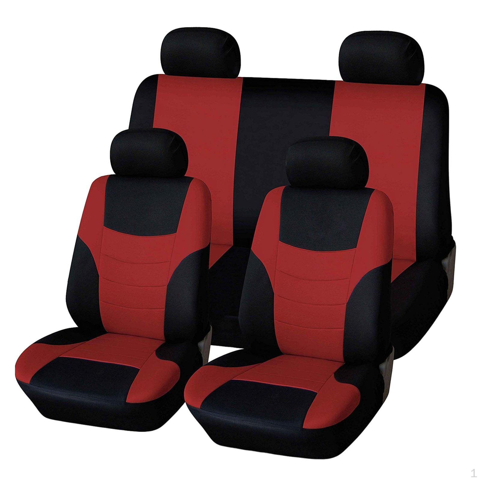 

8Pcs Universal Car Seat Covers Comfortable for Auto Parts All Seasons червоний