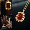 Same The Sandman Ruby Necklace Square Pendant Cos Props Birthday Christmas Gift