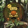 Wall Mounted Metal Decor Retro Halloween Sign, Round Decorative Vintage Festive Home Ornament Rustic Art for Living Room Party Decoration Durable Iron