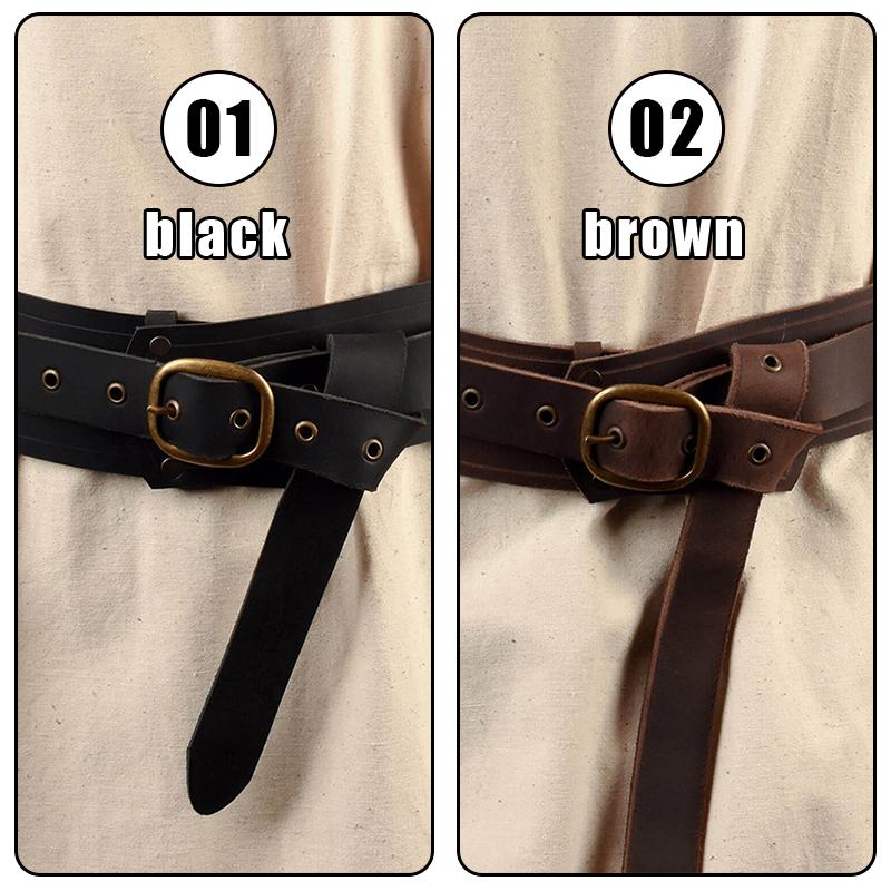 Retro Medieval Waist Belt Leather Medieval Buckle Belt Viking Knight Waistband Gothic Knight Belt Cosplay Costume Accessories