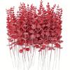 10pcs Artificial Plants Eucalyptus Leaves Green Leaf Branches for Home Garden Wedding Decoration Flowers Bouquet Centerpiece