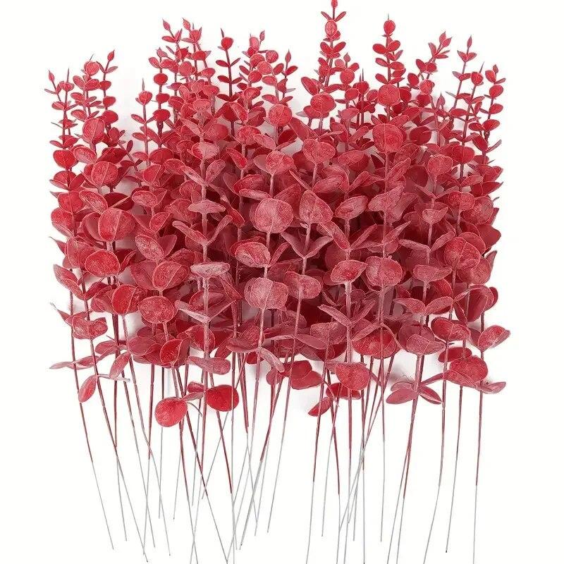 10pcs Artificial Plants Eucalyptus Leaves Green Leaf Branches for Home Garden Wedding Decoration Flowers Bouquet Centerpiece