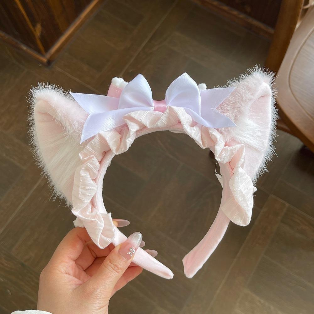 Soft Plush Fabric Plush Cat Ears Hair Decor Princess Style Fluffy Hair Hoop  Party Dress Up