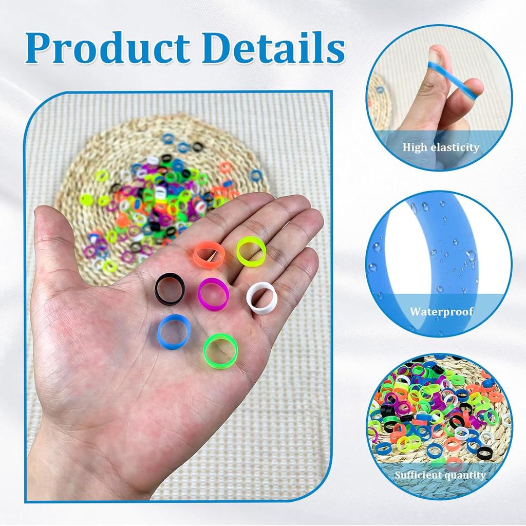 240 Pcs 0.5 Inch Small Silicone Rubber Bands Reble Elastic Cable Ties Rubber Rings for Wire Cord Cable Wrapping Bundle Home Office School