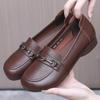 Casual Women's Autumn New Round Head Mid-mouth Comfortable Trendy with One-pedal Women's Small Leather Shoes